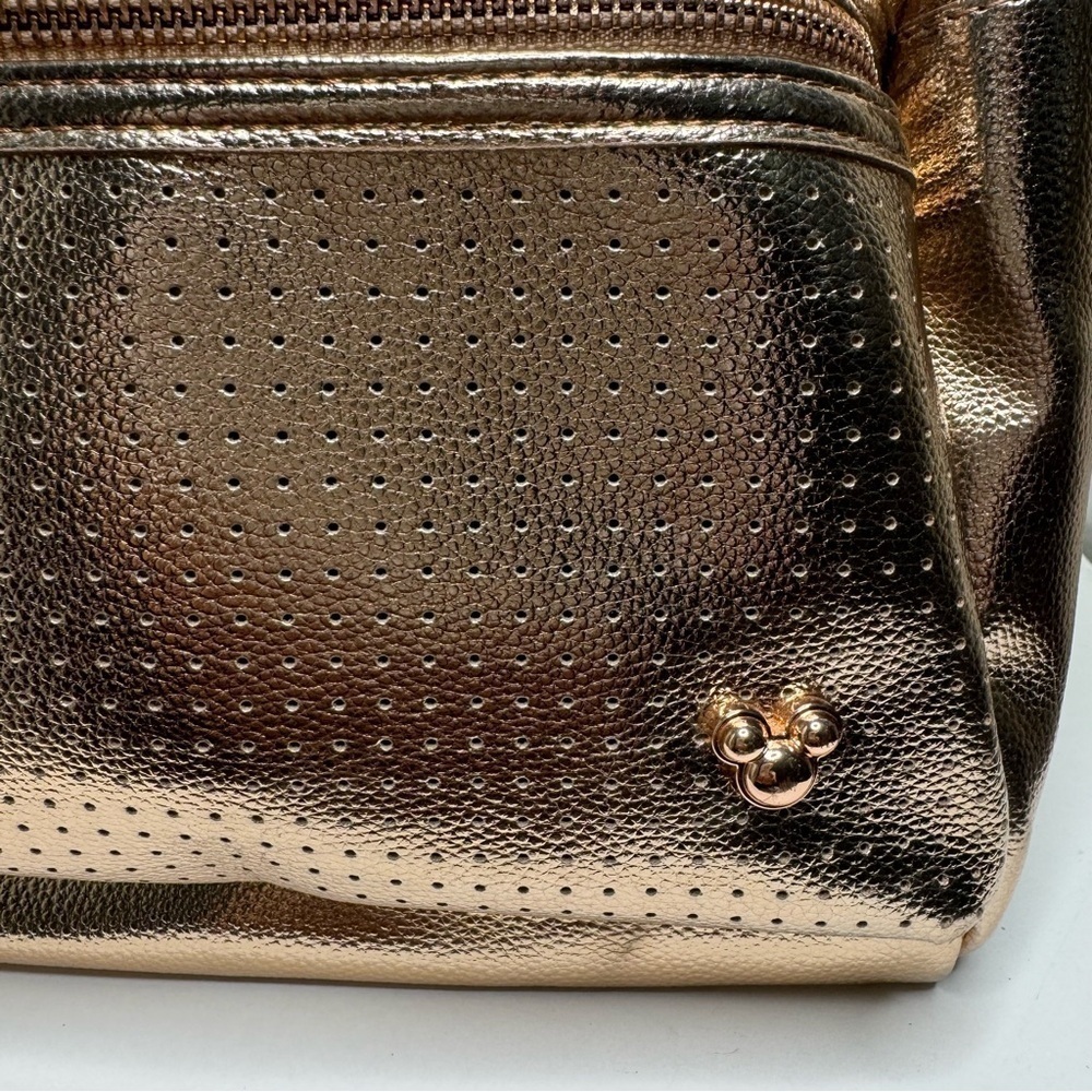 Loungefly Disney Rose Gold Mickey Icon Flair Backpack Pin Trading EUC - Picture 4 of 11